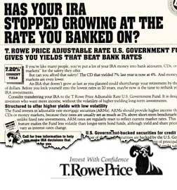 T.Rowe Price ad: Has your IRA stopped growing at the rate you banked on?