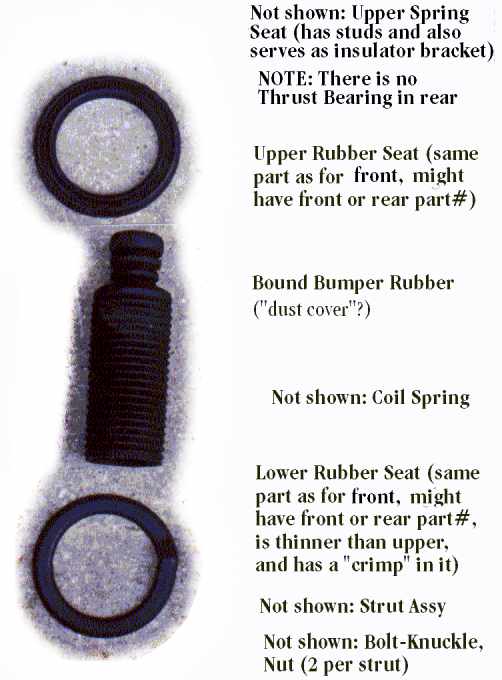 Sentra SE-R front suspension, Not shown: bolt knuckle nuts, upper spring seat 